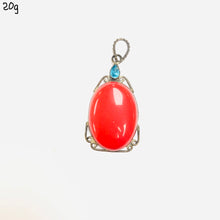 Load image into Gallery viewer, Coral Cabochon Pendant in Sterling Silver