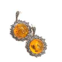 将图片加载到图库查看器,Amber Circle Earring with Sterling Silver