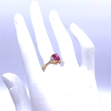 Cargar imagen en el visor de la galería, Ruby Gold Plated Silver Ring