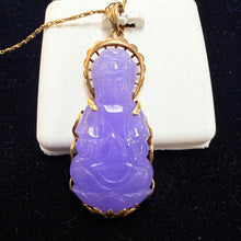 Load image into Gallery viewer, Gold Chain + Lavender Jade Pendant