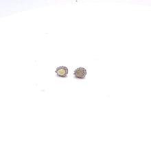 Load image into Gallery viewer, Opal with Diamnoiqure Earring in Sterling Silver