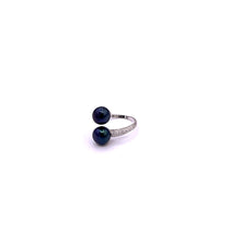 Load image into Gallery viewer, 2 Pearls Ring with Sterling Silver