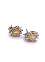 Load image into Gallery viewer, Opal with Diamnoiqure Earring in Sterling Silver