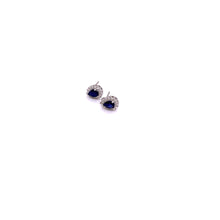 Load image into Gallery viewer, Sapphire with Diamonique Earring in Sterling Silver