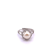 Load image into Gallery viewer, White Pearl Flower Ring with Sterling Silver