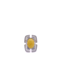 将图片加载到图库查看器,Amber Square Shape Ring with Sterling SIilver