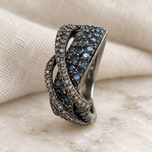 Load image into Gallery viewer, Small Sapphire with Diamonique Ring