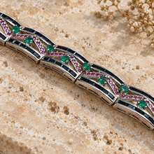 Load image into Gallery viewer, Ruby with Emerald Bracelet