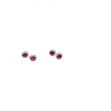 Load image into Gallery viewer, Ruby with Diamonique Earring in Sterling Silver