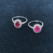 Load image into Gallery viewer, Ruby Diamonique Ring with Sterling Silver