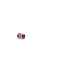 Load image into Gallery viewer, Ruby with Diamonique Earring in Sterling Silver