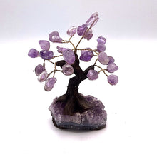 Load image into Gallery viewer, Gemstones with Amethyst Cluster Base Tree of Life