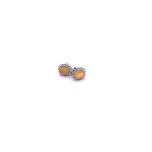 Load image into Gallery viewer, Opal with Diamnoiqure Earring in Sterling Silver