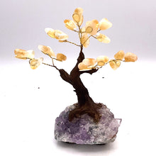 Load image into Gallery viewer, Gemstones with Amethyst Cluster Base Tree of Life