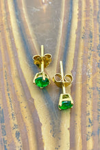 Load image into Gallery viewer, Gemstone withSilver Hard Prong Earring Small