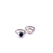 Load image into Gallery viewer, Pearl Single Adjustable Ring with Sterling Silver