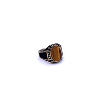 Load image into Gallery viewer, Tiger Eye Men Ring with Sterling Silver