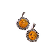将图片加载到图库查看器,Amber Circle Earring with Sterling Silver