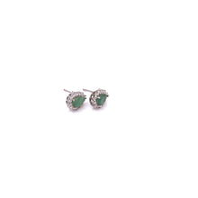 Cargar imagen en el visor de la galería, Emerald with Diamonique Earring in Sterling Silver