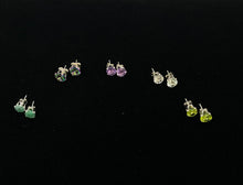 Load image into Gallery viewer, Gemstone with Silver Soft Prong Earrings Medium