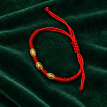 将图片加载到图库查看器,Golden Trio Red Cord Adjustable Bracelet