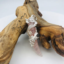 Load image into Gallery viewer, Rose Quartz Ivory with Dragon Pendant
