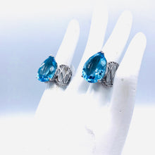 Load image into Gallery viewer, Swiss Blue Topaz Ring with Sterling Silver