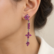 Load image into Gallery viewer, Ruby Star Shape Dangling Earring