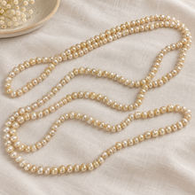 将图片加载到图库查看器,White Round Pearl 8mm Long Necklace