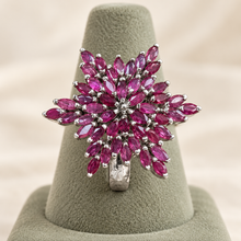 Load image into Gallery viewer, Ruby Starburst Ring in Sterling Silver