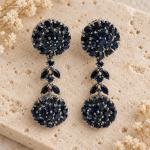 将图片加载到图库查看器,Sapphire Big Circle Long Earrings