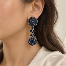 将图片加载到图库查看器,Sapphire Big Circle Long Earrings