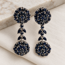 将图片加载到图库查看器,Sapphire Big Circle Long Earrings