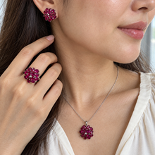 将图片加载到图库查看器,Ruby Pink Flower Set