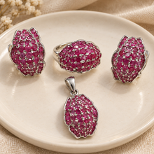 Load image into Gallery viewer, Royal Bloom Pendant, Earring & Ring Set