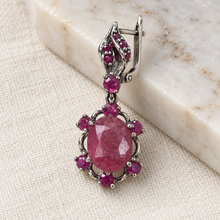 Load image into Gallery viewer, Ruby Turtle Style Earring with Russian Lock