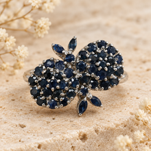 Load image into Gallery viewer, Sapphire Double Flower Ring