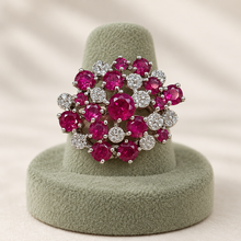Загрузить изображение в средство просмотра галереи, Hexagonal Shape Ruby Ring in Sterling Silver