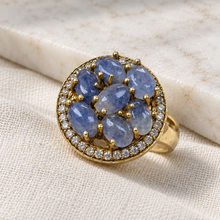 将图片加载到图库查看器,Seven-Stone Sapphire Gold-Plated Ring