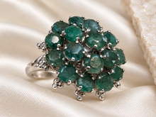 Загрузить изображение в средство просмотра галереи, Emerald Ornate Cluster Ring