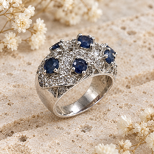 Load image into Gallery viewer, Sapphire Ring in Sterling Silver