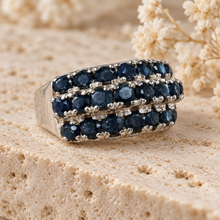 Load image into Gallery viewer, Sapphire Triple Line Ring