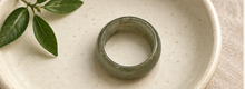 Load image into Gallery viewer, Earth Green Jade Band Rings