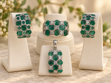 Cargar imagen en el visor de la galería, Emerald with Diamonique Set