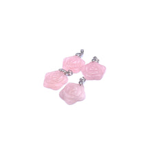 Load image into Gallery viewer, Rose Quartz Rose Pendant
