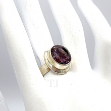 Load image into Gallery viewer, Amethyst Faceted round ring in sterling silver