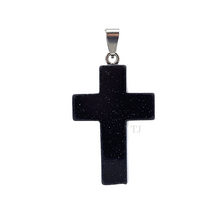 将图片加载到图库查看器,Blue Gold Sandstone Cross Pendant