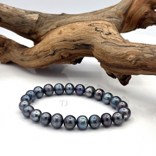 Load image into Gallery viewer, Mixed Pearl Stretchy bracelet & Black Pearl Stretchy Bracelet