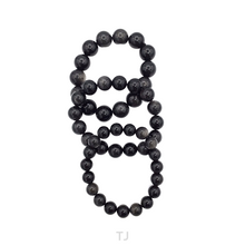 将图片加载到图库查看器,Silver Sheen Obsidian Bead Bracelet