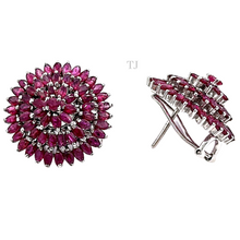 Load image into Gallery viewer, Flower style Ruby set in sterling silver